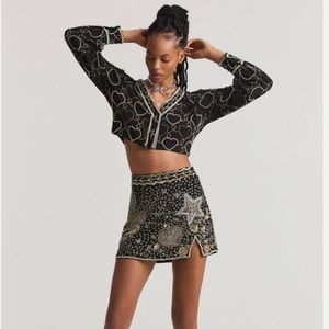 LoveShackFancy Lani Sequin Mini Skirt